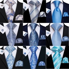 Mens Tie Blue Necktie