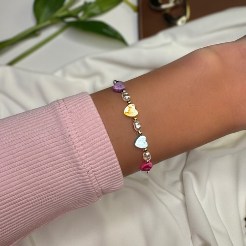 Multicolor heart charm - multicolor,