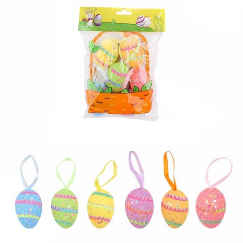 6pcs set diy easter - egg, tree