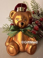 Harrods Gold Bear Teddy Bauble