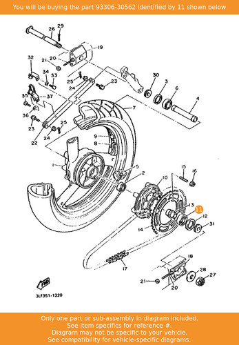 Yamaha bearing 93306 30562 - yamaha, 93306-30562