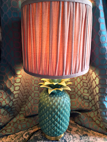 Savoy teal green pineapple - green,