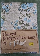 Vintage Filigree Ready-Made Curtains Pair 66"x72" Drop Nadia Blue. Never Opened