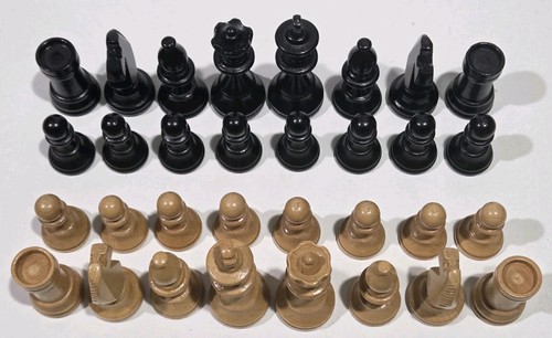 Vintage wooden chess set - vintage,