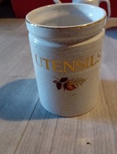 Kernewek Pottery Autumn Rose Utensil Jar