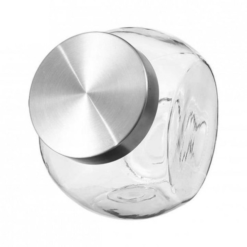 Glass candy jar with stainless - glass,