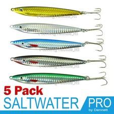 Saltwater Pro 5 Pack Lead Fish Kit Sea Fishing Sprat Lures Jig Spinners SeaTrout