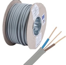 TWIN AND EARTH CABLE LIGHTING ELECTRIC SOCKET WIRE WIRING GREY 1mm 2mm 6mm 10mm