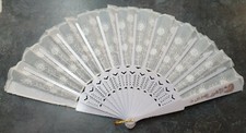 White Sequins Stylish Peacock Ladies Folding Hand Summer Decorative Fan UKSeller