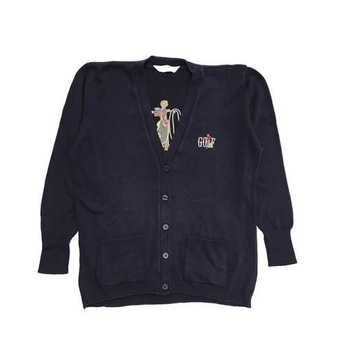 Navy blue vintage button - blue,