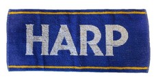 Vintage Harp Lager Beer Towel Pub Bar Mat Breweriana Man Cave