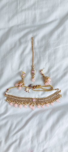 Brand new pink jhumka necklace - brand,