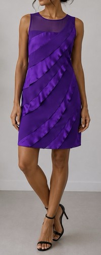 Coast purple tiered dress - , size