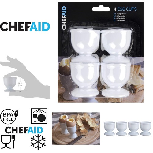 White plastic egg cups set - cups,, of