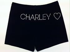 Gazelle Childs Personalised Velvet Gymnastics/Dance Shorts with Heart. UK Made