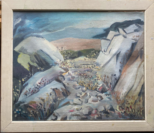 Oil painting rocky winter - ::oil,