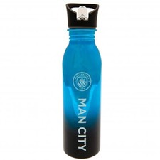 MANCHESTER CITY FC WATER BOTTLE  OFFICIAL LICENSED 700ML ALUMINIUM UV METALLIC
