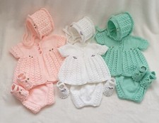 KNITTING PATTERN *SPRING MATINEE SET *REF SR034* up to 6+ mths /12,14,16" chest