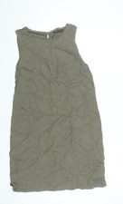 Marks and Spencer Women’s Green Linen Blend Shift Dress Size 12