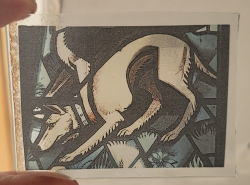 Stained glass hunting - , dog