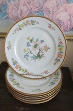Limoges Raynaud France Set Of 6 Dinner Plate Flowers Gold 9.5"