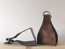 Swan Bronko Style Large Leather Stirrups For  Rocking Horse