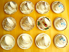 12 x VINTAGE MISMATCHED CUPS +