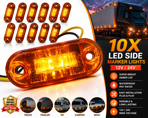 Pcs yellow led - yellow, side