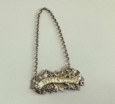 Very Fine George IV Silver Whiskey Bottle Label / Ticket • 1827