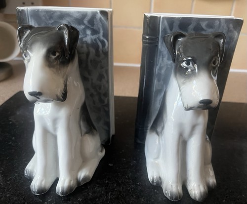 Terrier bookends vintage pair - terrier,