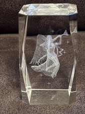 3D Laser Etched Glass Crystal Angel Paperweight