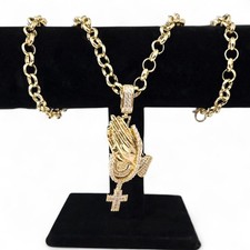 Mens Gold Praying Hands
