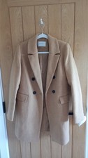 Wool Mix Camel Coat, Size M, Beige Wiol Blend Coat, Tan Coat, Fits Size 12