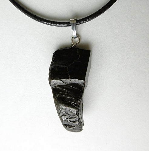 Natural whitby jet - jet, pendant