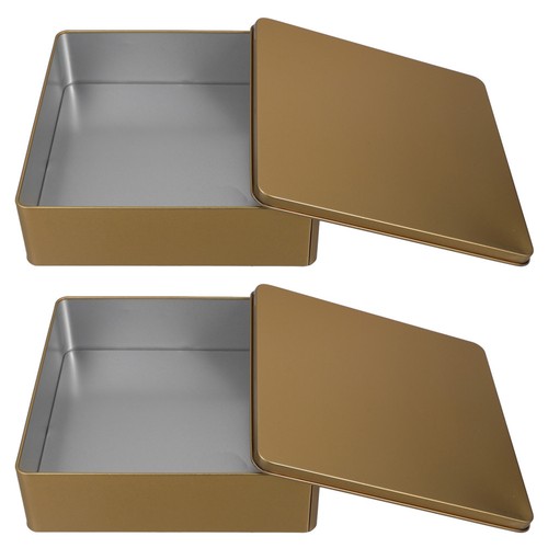 Golden metal tin - golden,