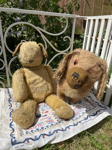 Teddy bear old antique - bear, two