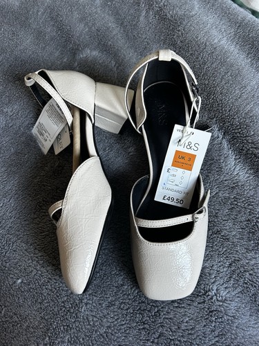 Cream high heels kitten - m&s, heels/