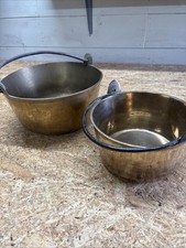 TWO VINTAGE ANTIQUE BRASS JAM