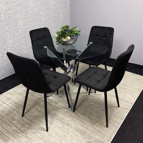 Modern glass dining table set - modern,