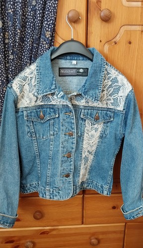 Denim chantilly lace jacket - denim,