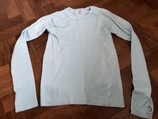 Sweaty Betty Seamless Athlete Long Sleeved Top In Pale Blue Size M