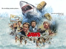 JAWS 1975  quad poster print