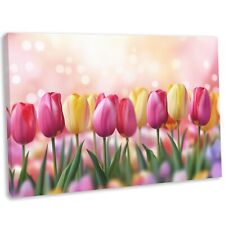 Spring Tulip Flowers Canvas Wall Art Print Framed or Unframed Floral Picture