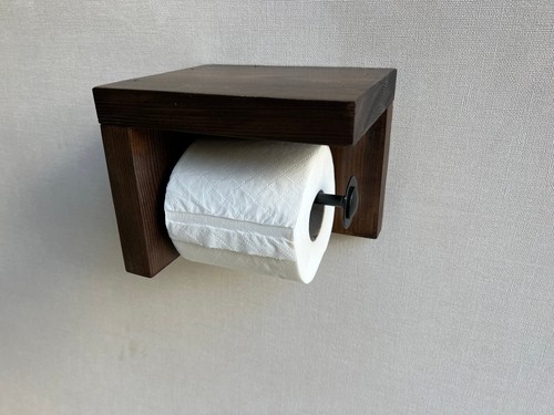 Rustic wood toilet roll paper - wood,