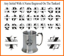 Personalised Initial Stainless Steel US 1 Pint Tankard (500ml)