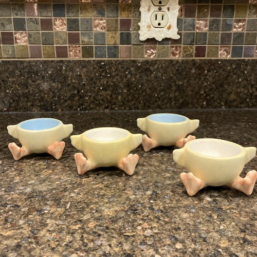 Vtg set pottery yellow - set,