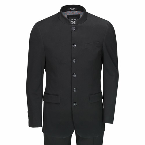 Mens black chinese grandad - black,