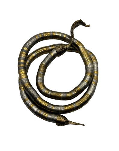 Snake reptile silver gold - silver, &
