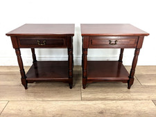 BEDSIDE TABLES Pair Mahogany 2