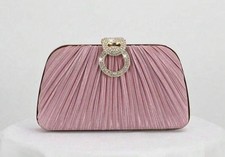 Pleated Satin Clutch Bag